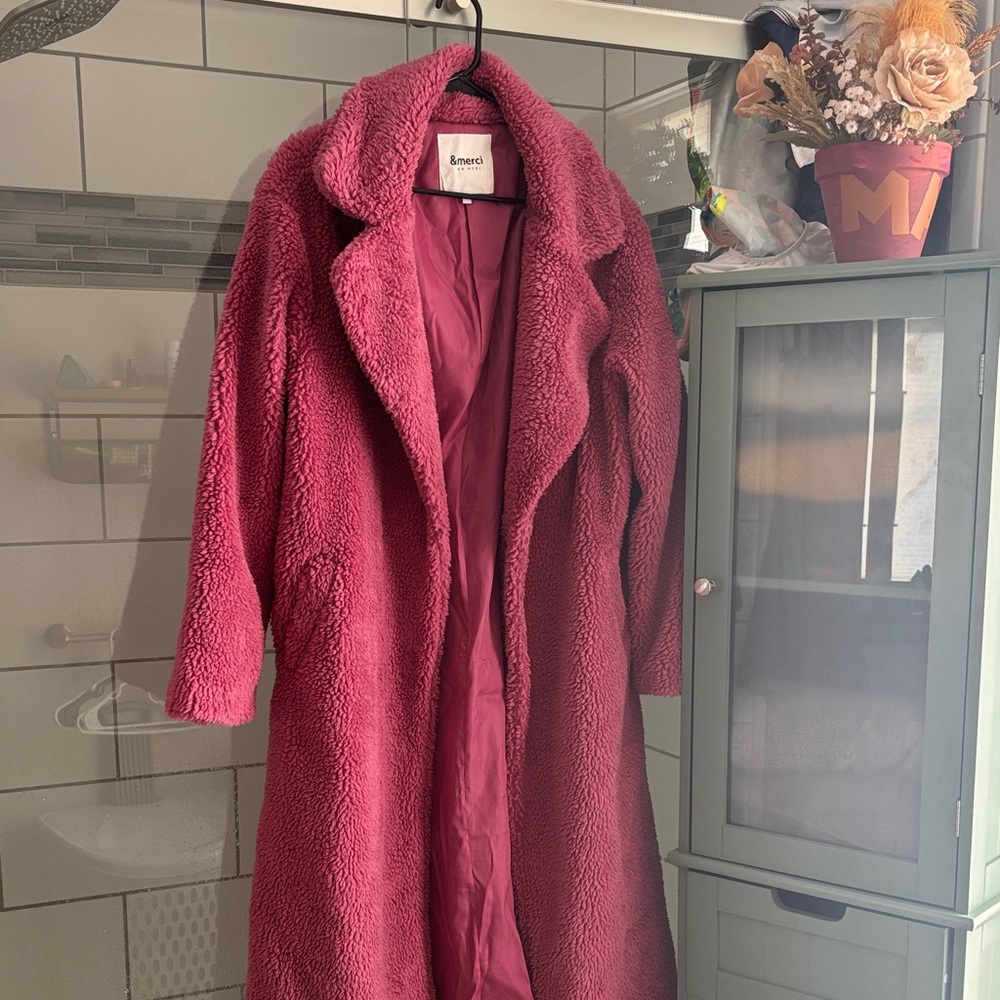 Bershka Women's Teddy Jacket - Pink